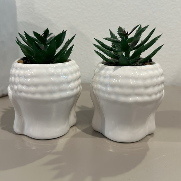 Set of 2 Succulent Buddha Planters New - Picture 4 of 11